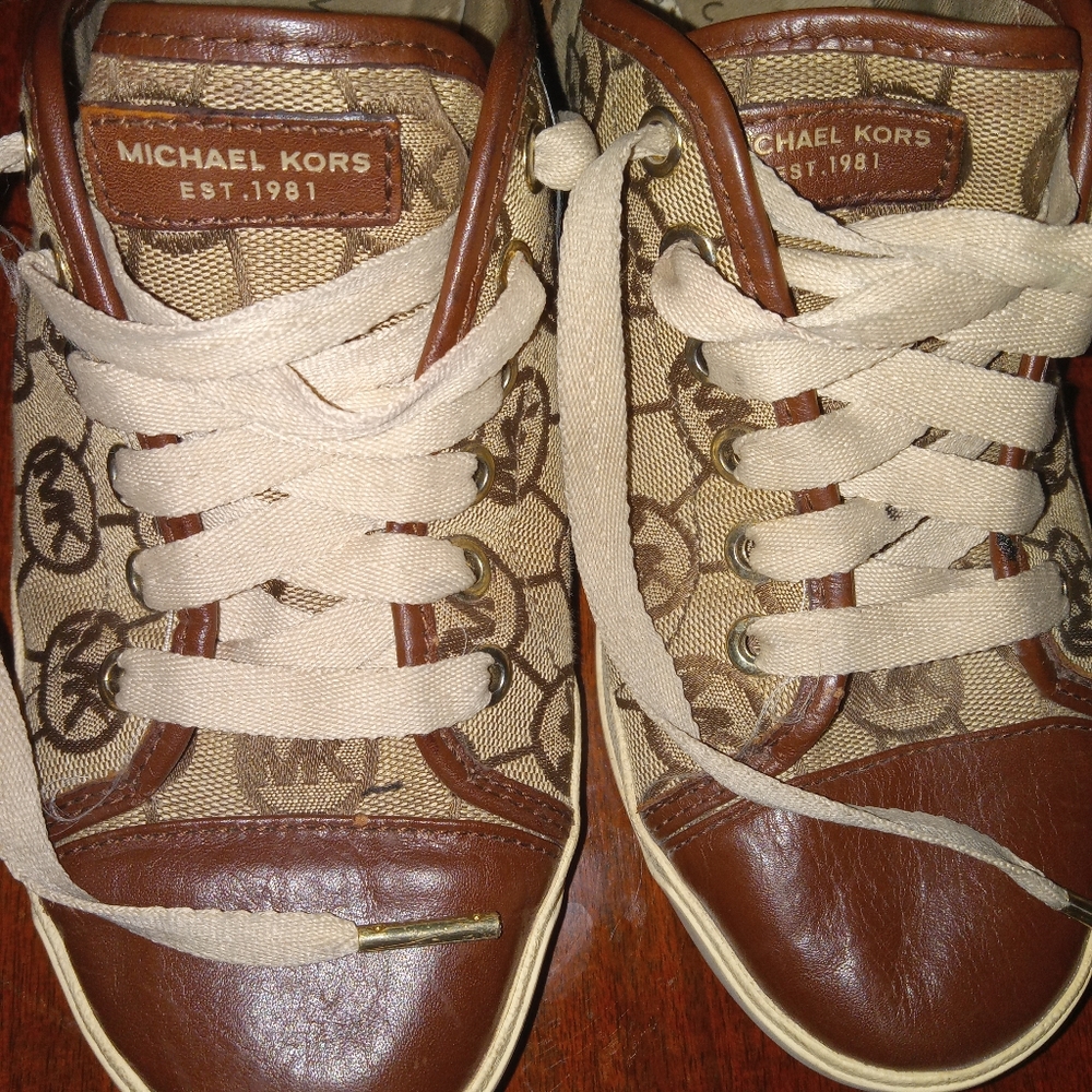 Michael Kors Leather and Canvas Sneakers